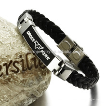 stainless steel leather bracelet for man wide bracelet,delivery time with high quality PH820